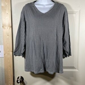 Laura Scott Monochrome Checkered Blouse